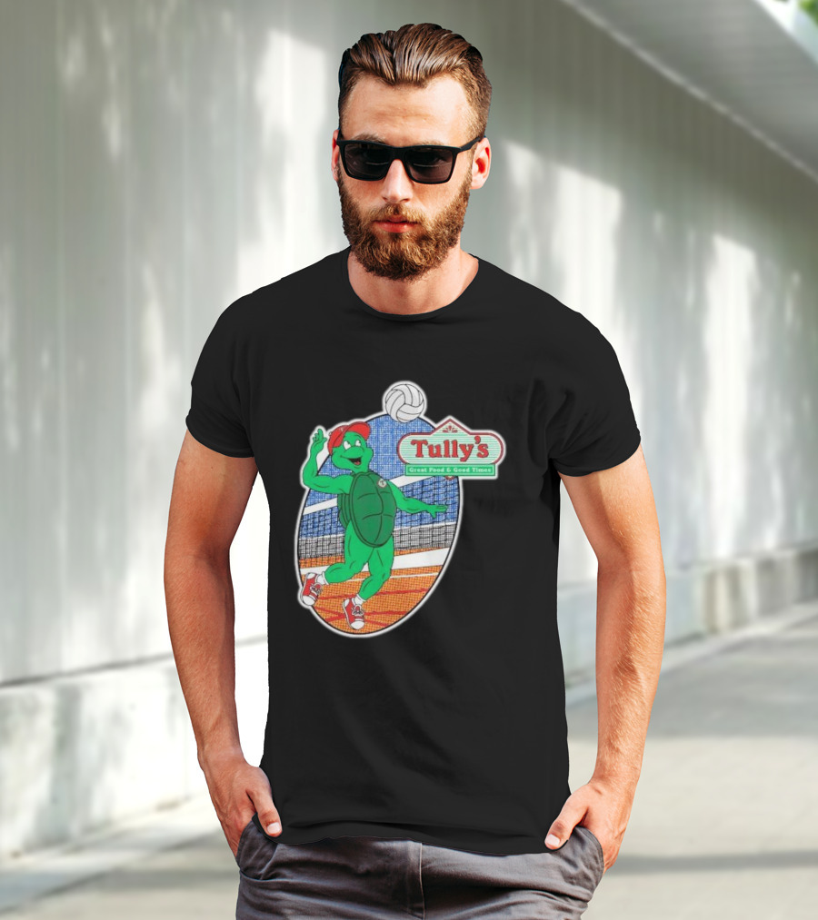 Tully’s Volleyball Great Food And Good Times Turtle Player T-Shirt