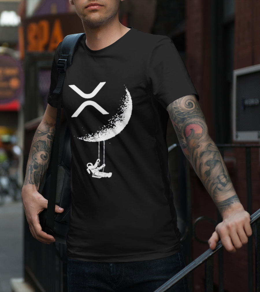 X-Moon Astronaut Swinging Beneath Lyndsey Wearing's Symbolic T-Shirt