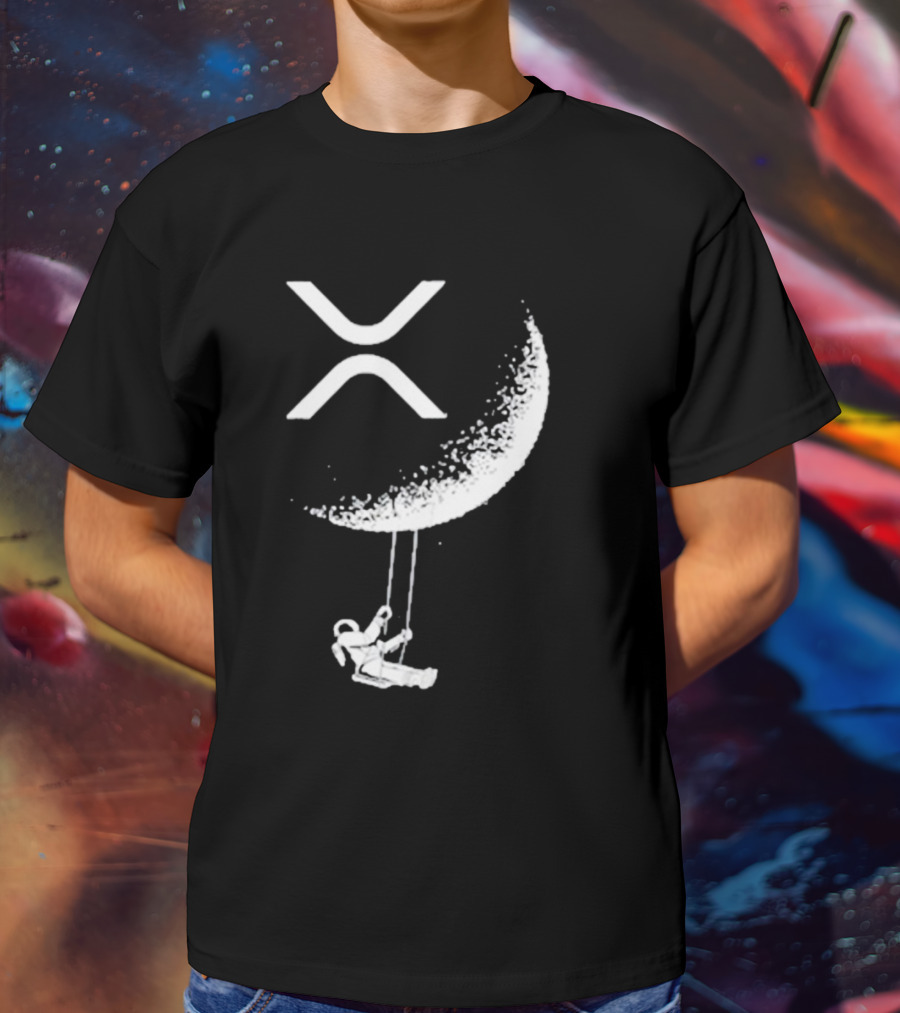 X-Moon Astronaut Swinging Beneath Lyndsey Wearing's Symbolic T-Shirt