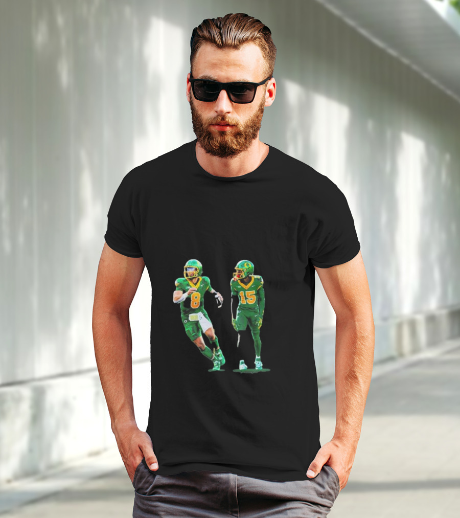 Oregon Ducks No 1 Seed College Football Playoff Players In Green Uniforms T-Shirt