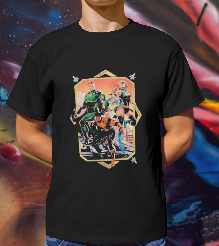 Rippaverse Trinity Unleashed Dynamic Superhero Trio Epic T-Shirt