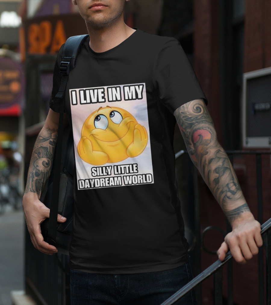 I Live In My Silly Little Daydream World Emoji T-Shirt