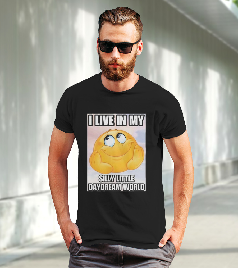 I Live In My Silly Little Daydream World Emoji T-Shirt