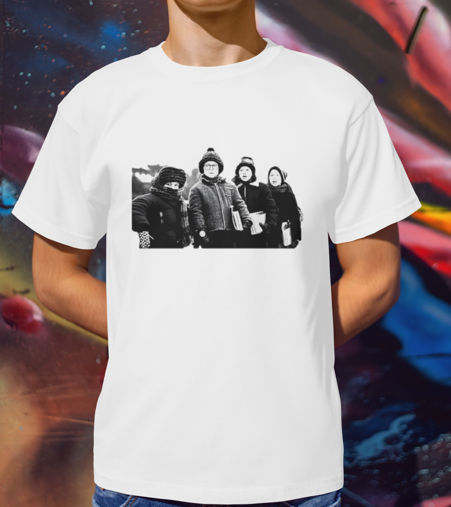 A Christmas Story Friends Winter Scene Iconic Movie Characters T-Shirt