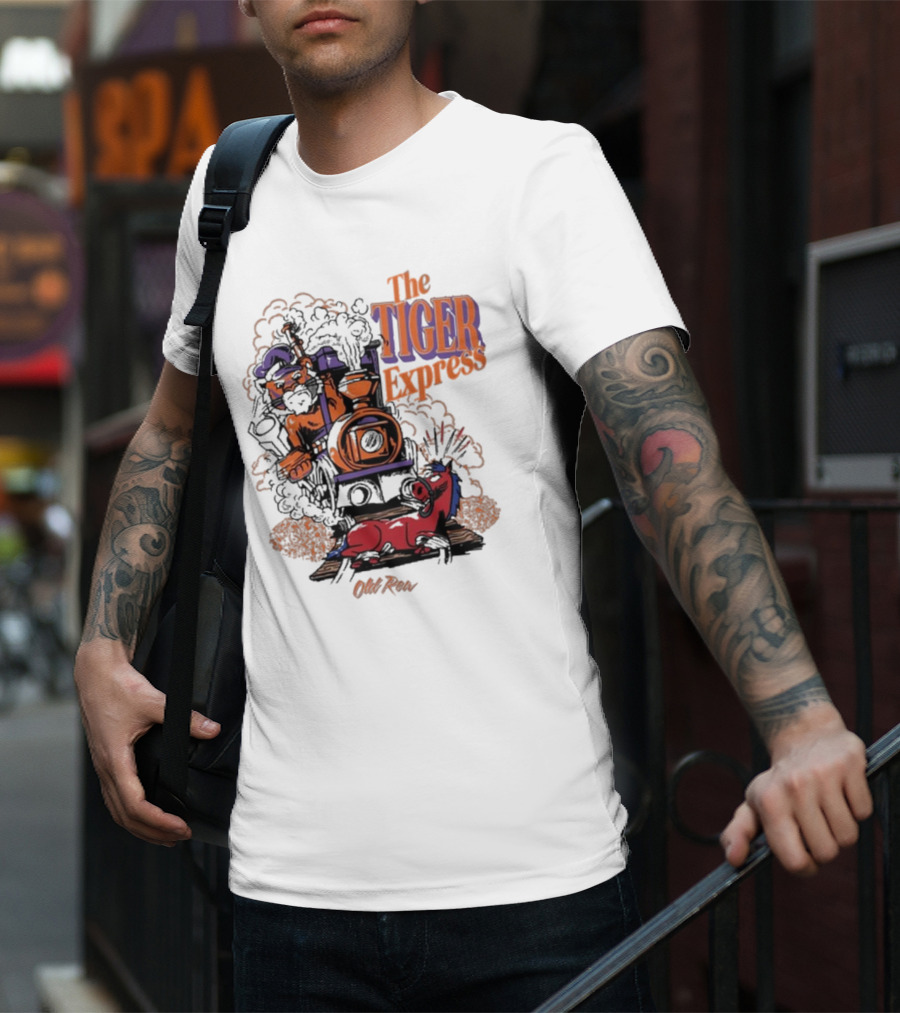 The Tiger Express Old Row Tiger Engineer With Train And Horse T-Shirt
