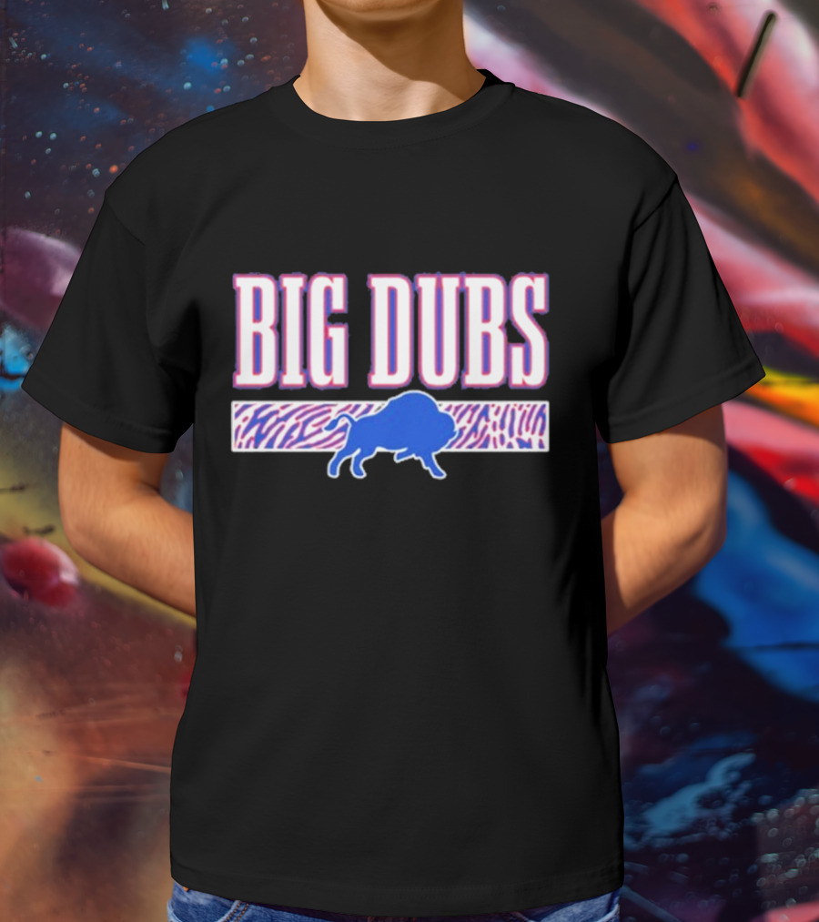 26 S Buffalo Big Dubs Blue Buffalo Zebra Print T-Shirt