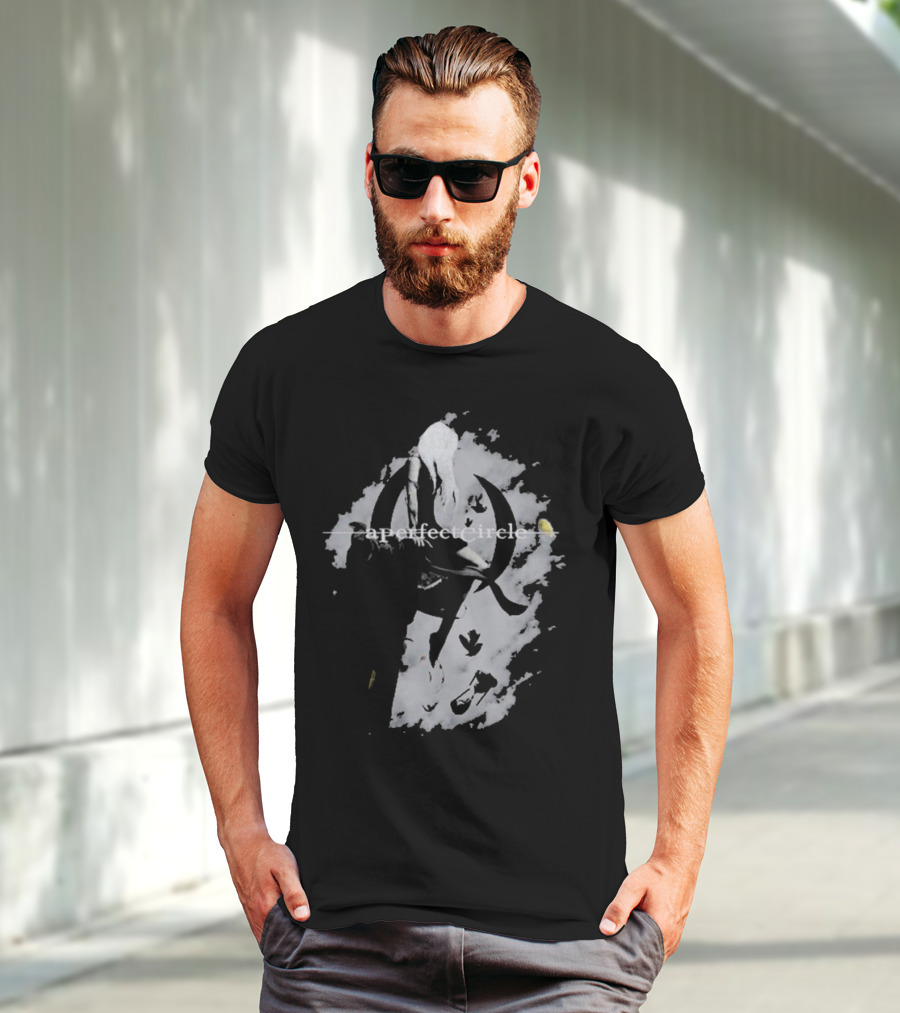 A Perfect Circle Grunge Style Angel Figure With Crescent T-Shirt