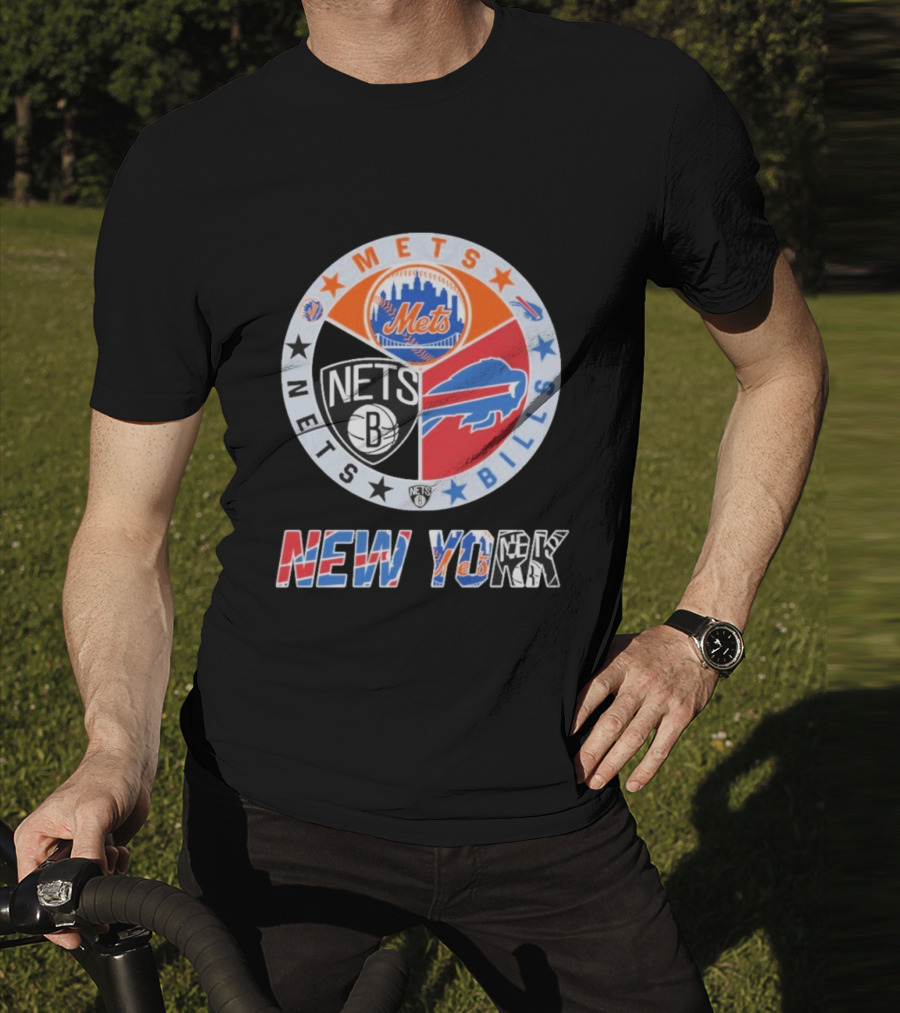 Brooklyn Nets New York Mets Buffalo Bills New York Fan Gear T-Shirt