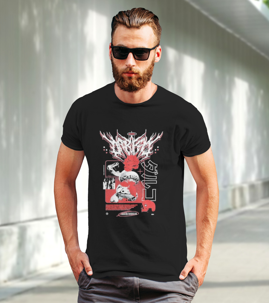 Darko Us Raffle Graphic With Abstract Red And White Elements T-Shirt