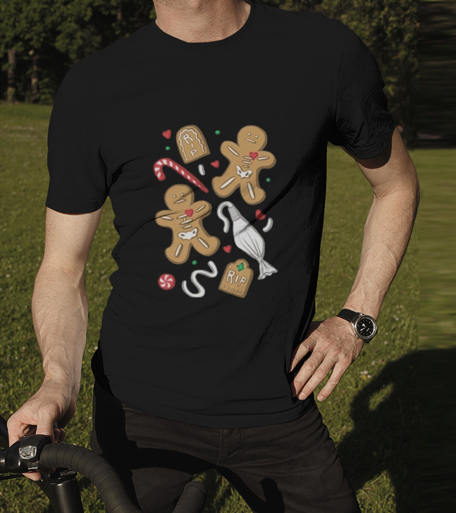 Evan And Katelyn Store Totally Normal Gingerbread Cookies RIP Candy Cane Peppermint T-Shirt