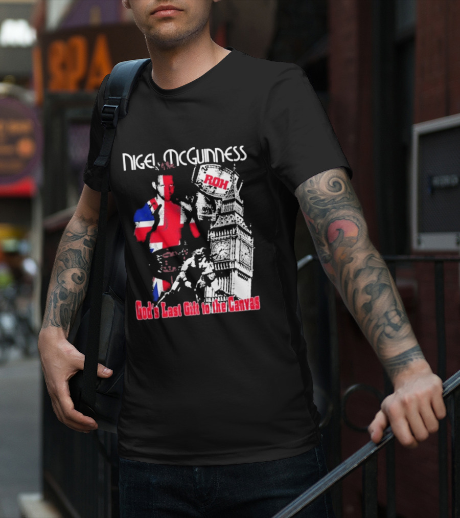 Nigel McGuinness ROH God's Last Gift To The Canvas Union Jack Big Ben T-Shirt