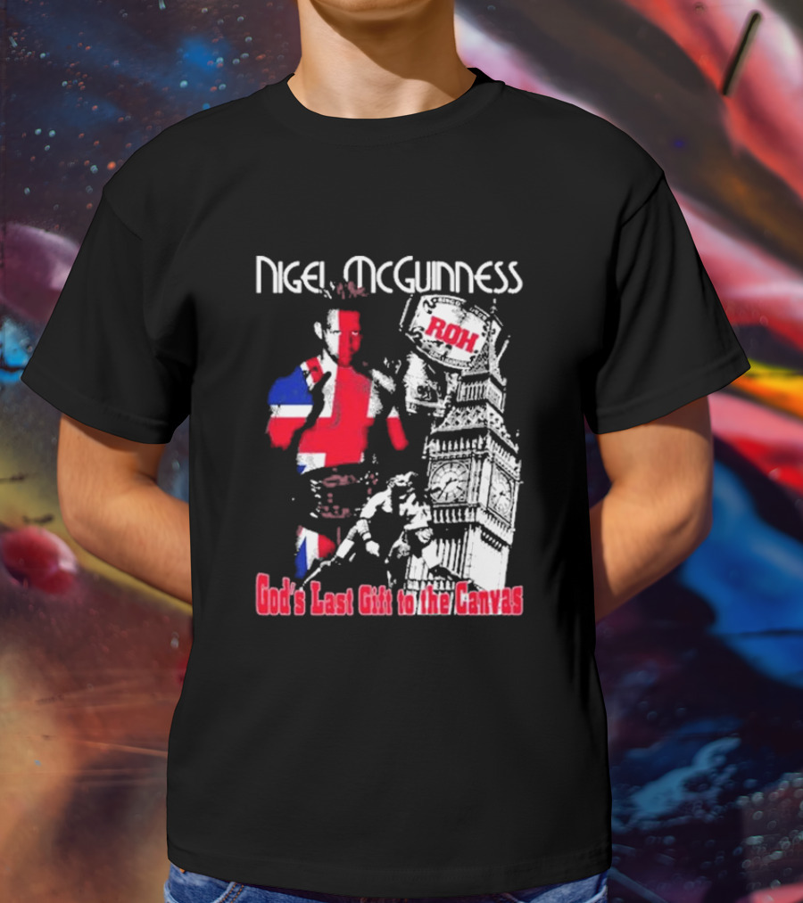 Nigel McGuinness ROH God's Last Gift To The Canvas Union Jack Big Ben T-Shirt
