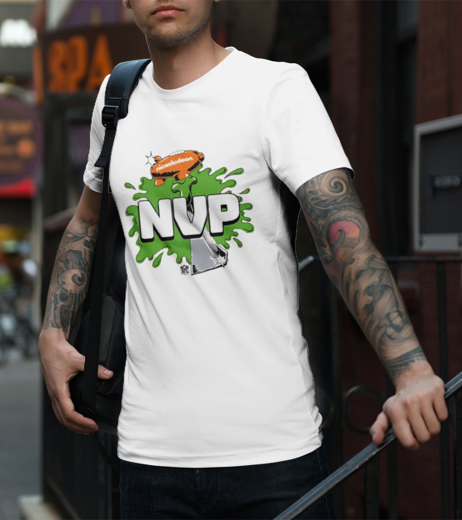 Joe Burrow Nickelodeon NVP Green Slime Trophy NFL Blimp T-Shirt