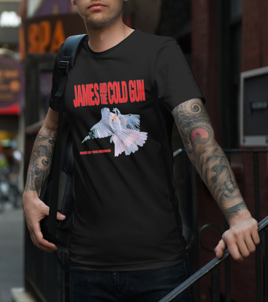 James And The Cold Gun Face In The Mirror Birds Image T-Shirt