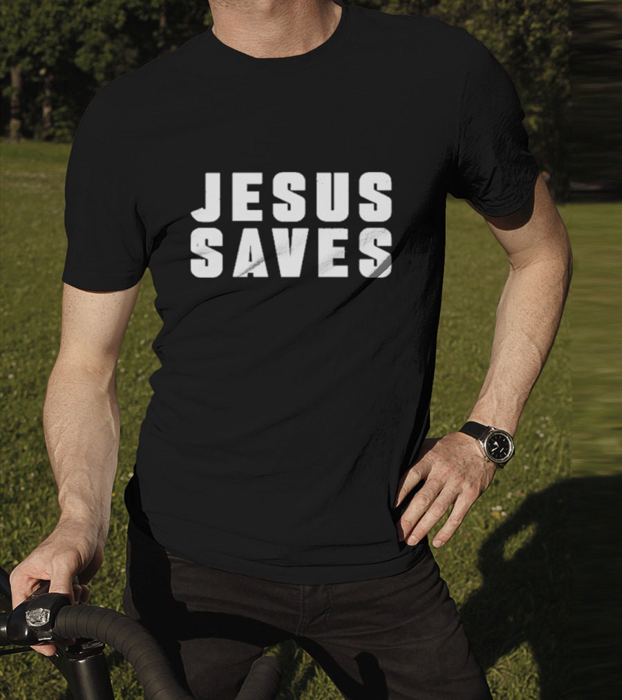 Kyrie Irving Jesus Saves Bold Lettering T-Shirt