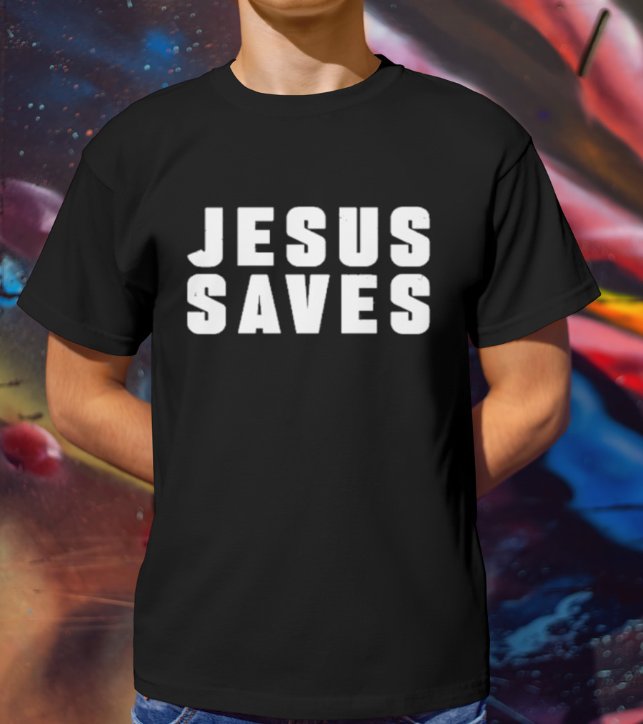 Kyrie Irving Jesus Saves Bold Lettering T-Shirt