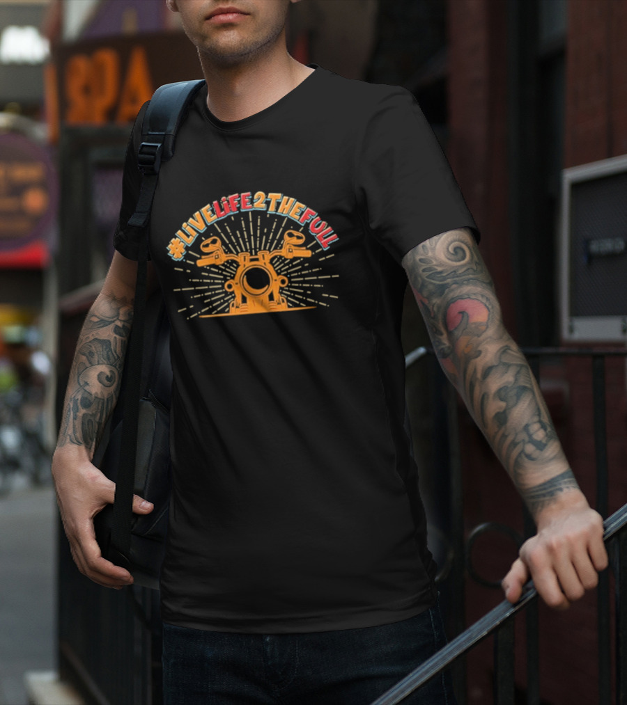 Live Life 2 The Full Motorcycle Handlebar Adventure T-Shirt