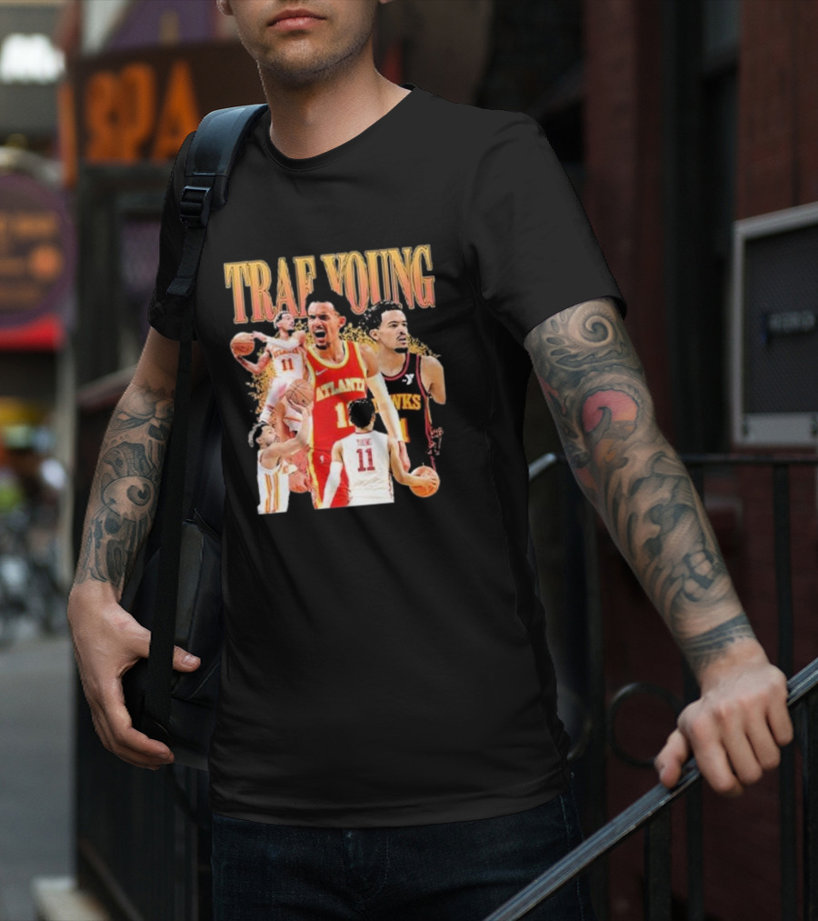 Trae Young Atlanta Hawks Basketball Collage T-Shirt
