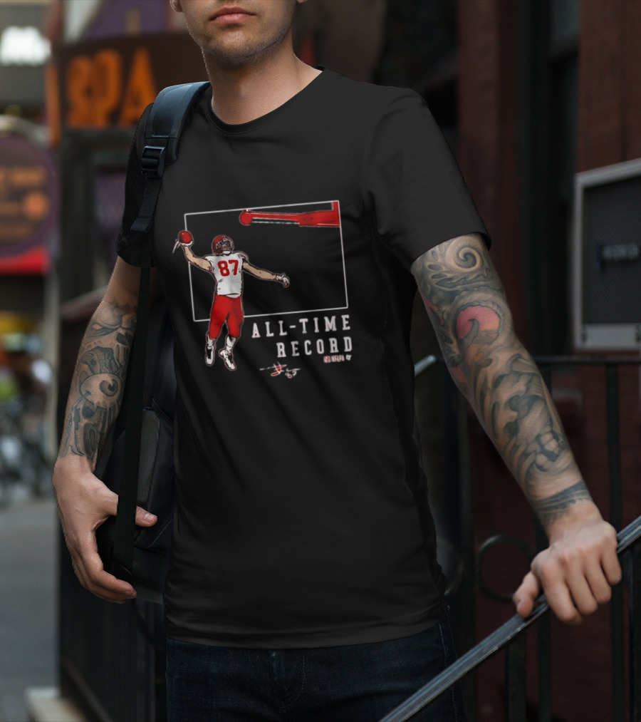 Travis Kelce 87 All-Time Record Touchdown NFL Football T-Shirt