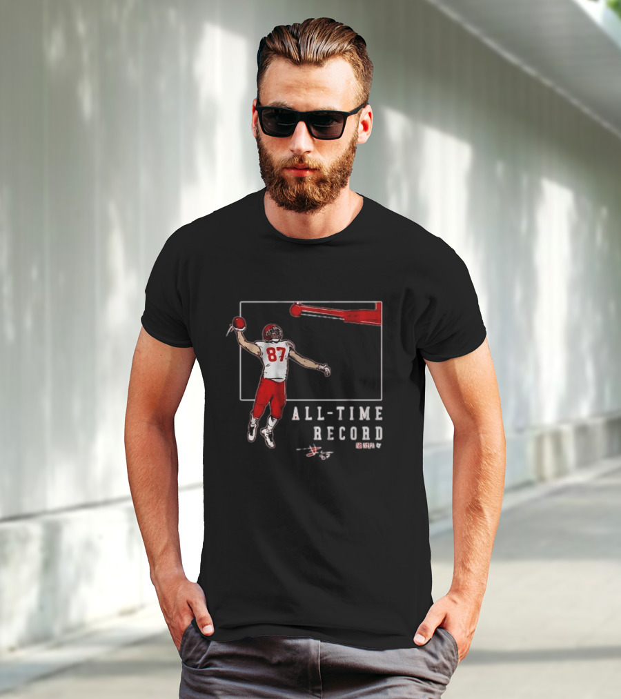 Travis Kelce 87 All-Time Record Touchdown NFL Football T-Shirt