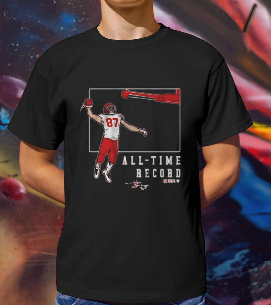 Travis Kelce 87 All-Time Record Touchdown NFL Football T-Shirt