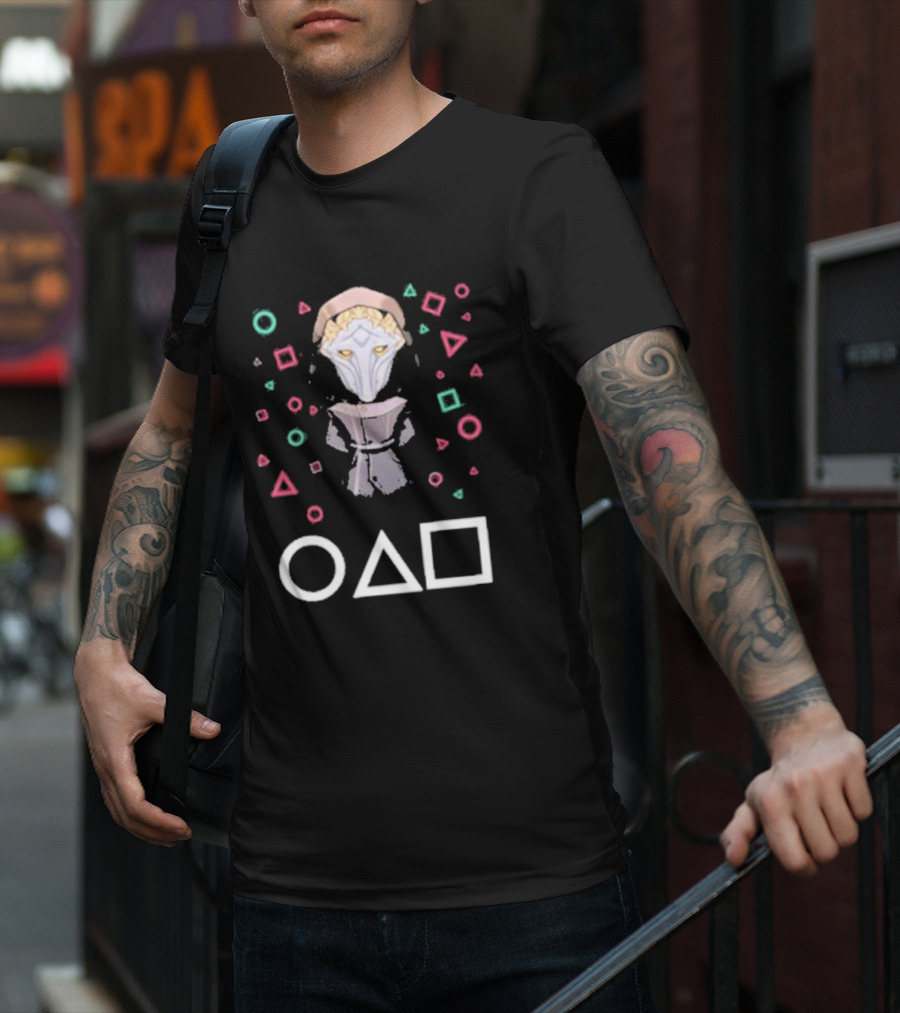 Viktor Arcane Squid Game Front Man Mask Symbols T-Shirt