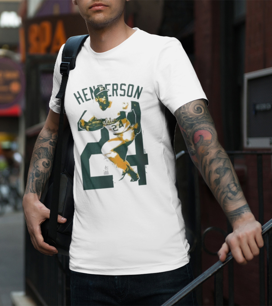 Athletics Forever Rickey Henderson 24 Thank You For Memories T-Shirt