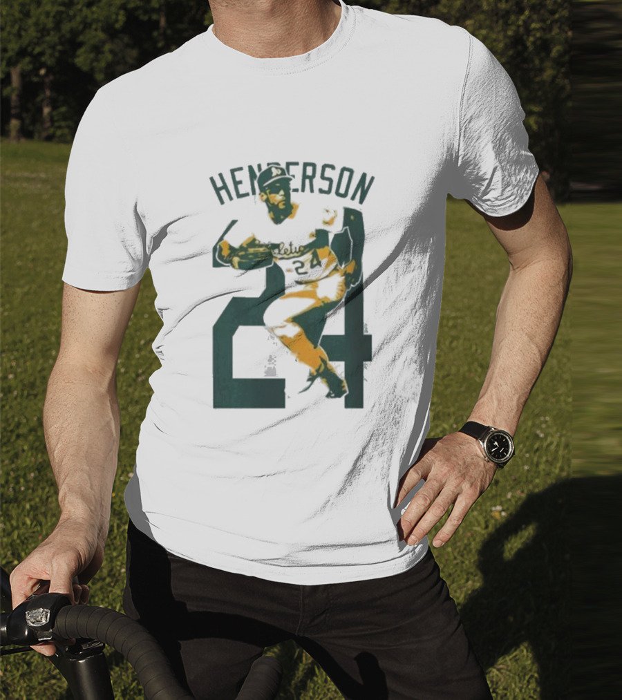 Athletics Forever Rickey Henderson 24 Thank You For Memories T-Shirt