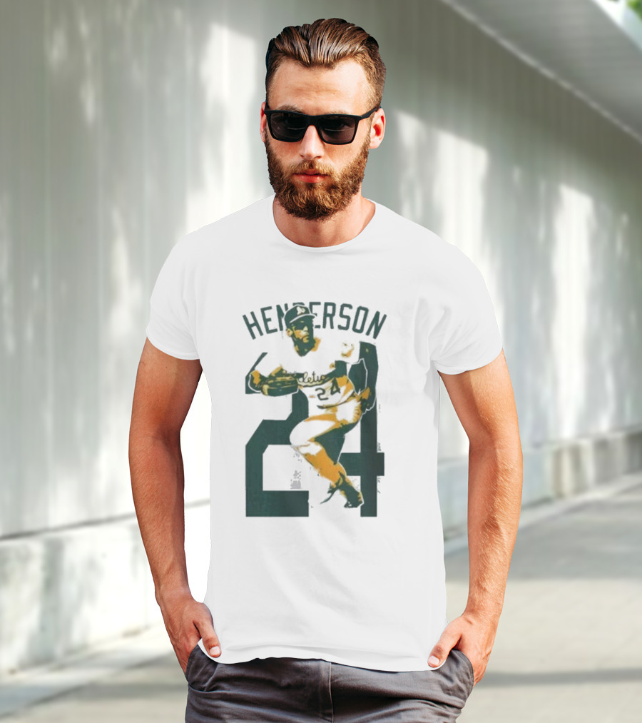 Athletics Forever Rickey Henderson 24 Thank You For Memories T-Shirt