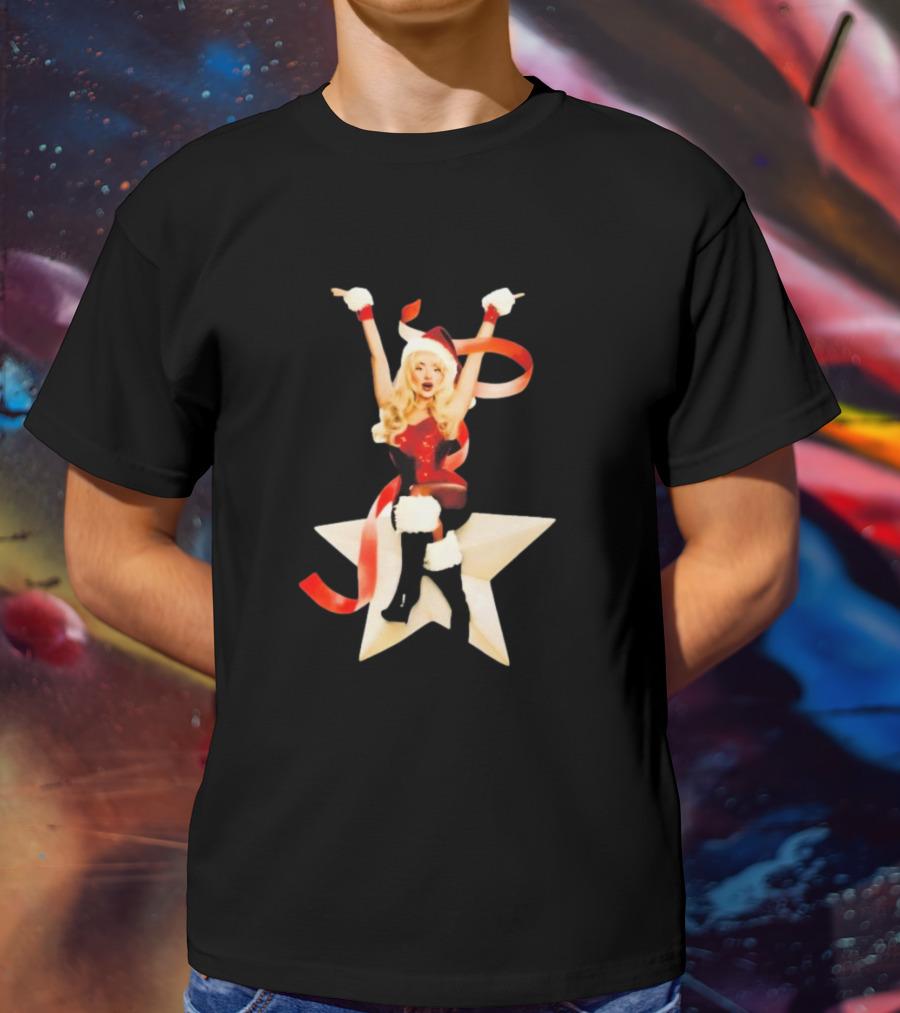Sabrina Carpenter Santa Star Festive Decor T-Shirt