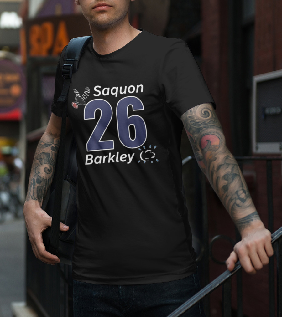 Saquon Barkley 26 Eagle Pen Stat Football Theme T-Shirt