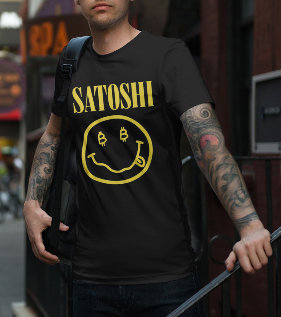 Satoshi Bitcoin Smile Logo Icon T-Shirt