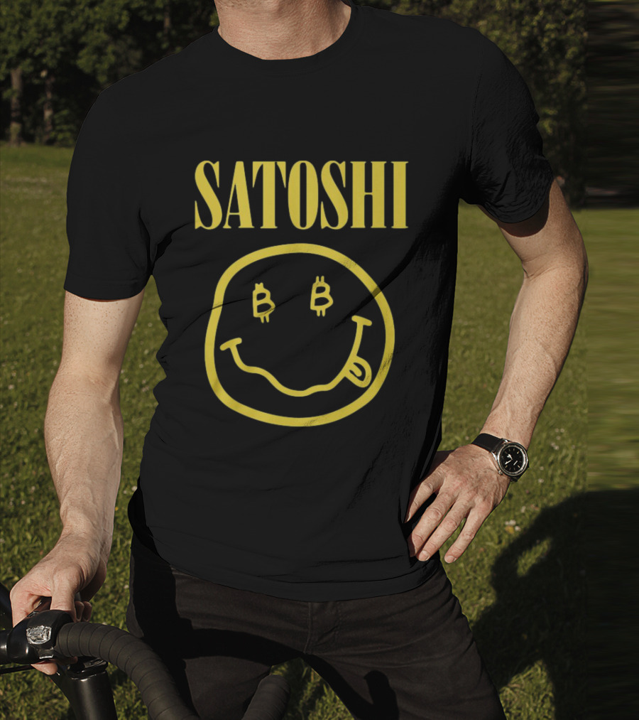 Satoshi Bitcoin Smile Logo Icon T-Shirt