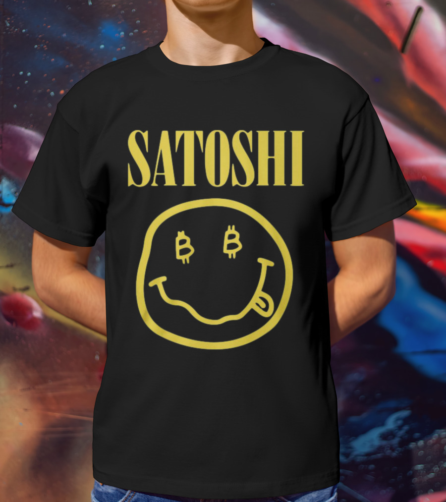 Satoshi Bitcoin Smile Logo Icon T-Shirt