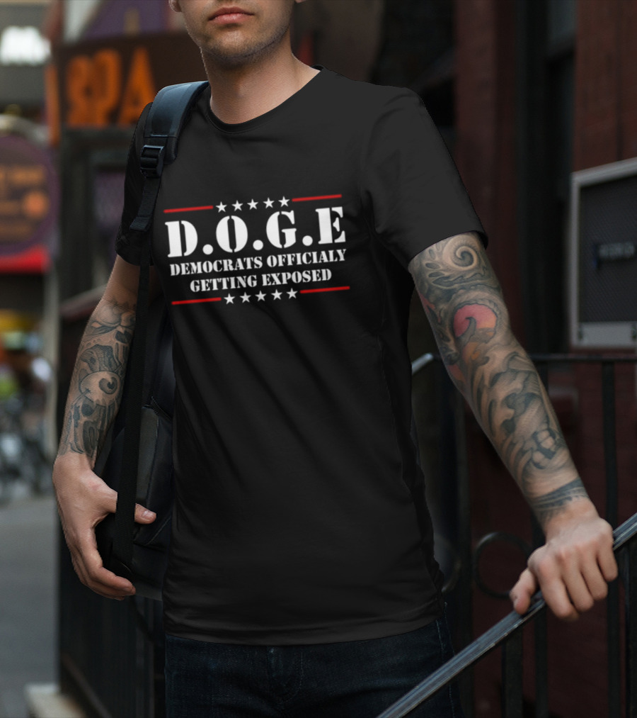 D.O.G.E Democrats Officially Getting Exposed Stars And Stripes T-Shirt