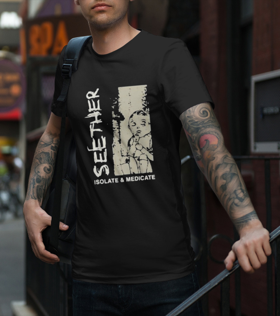 Seether Isolate And Medicate Grunge Child Sketch T-Shirt