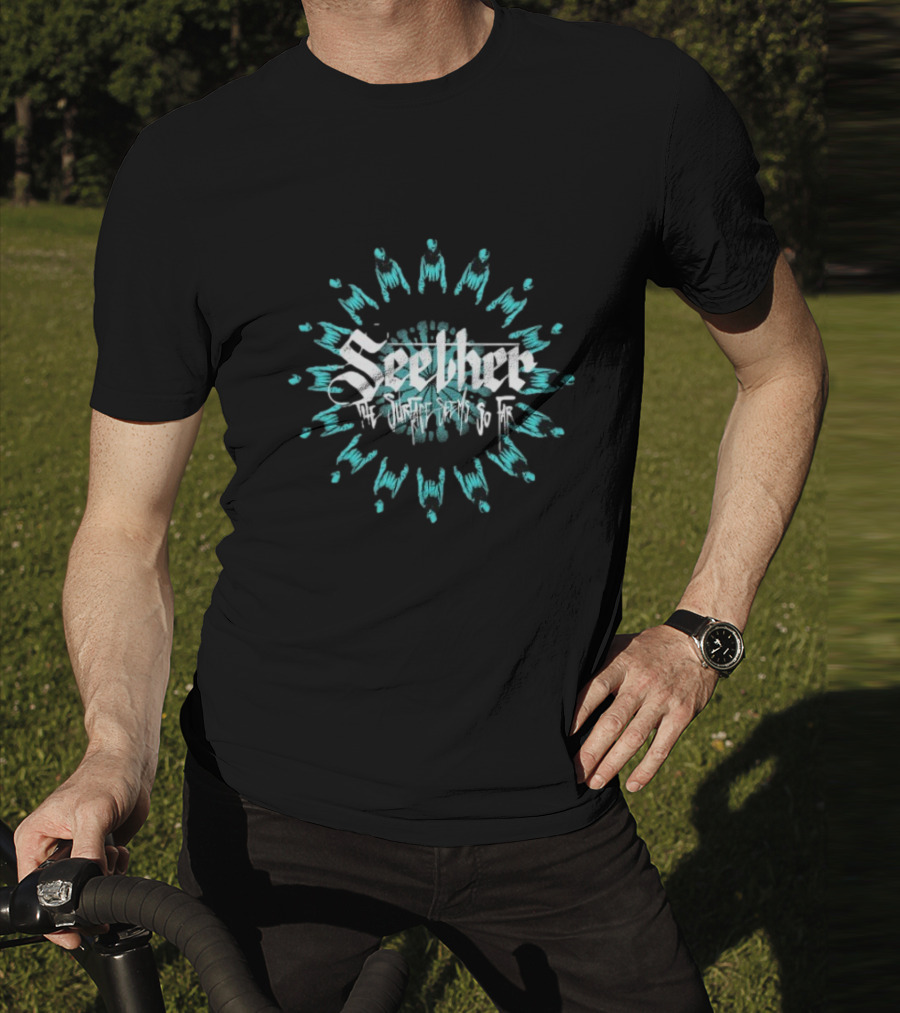 Seether The Surface Seems So Far Circle Blue And White Motif T-Shirt