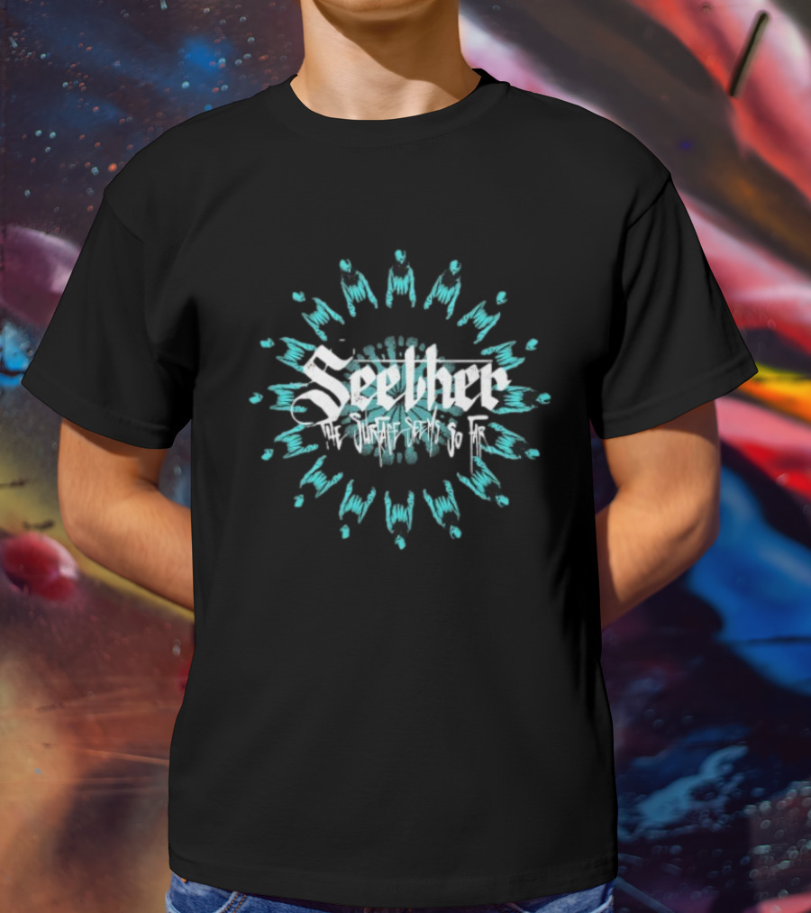 Seether The Surface Seems So Far Circle Blue And White Motif T-Shirt