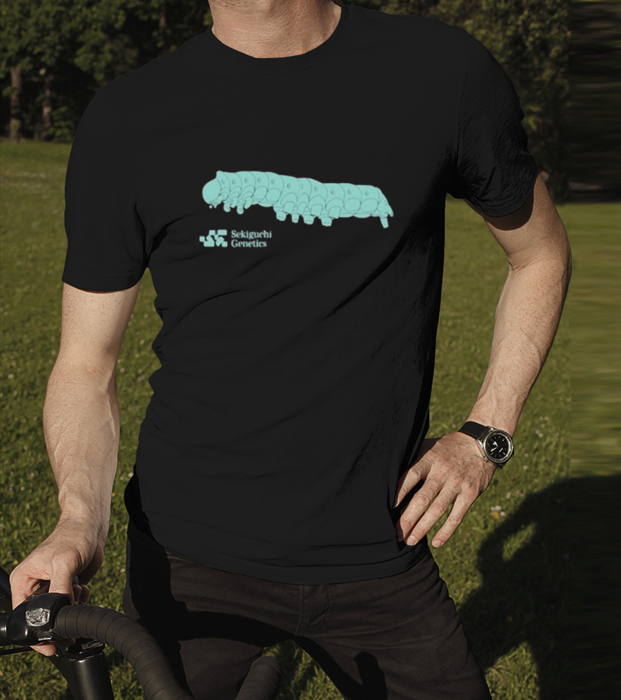 Sekiguchi Genetics Cartoon Caterpillar Image T-Shirt
