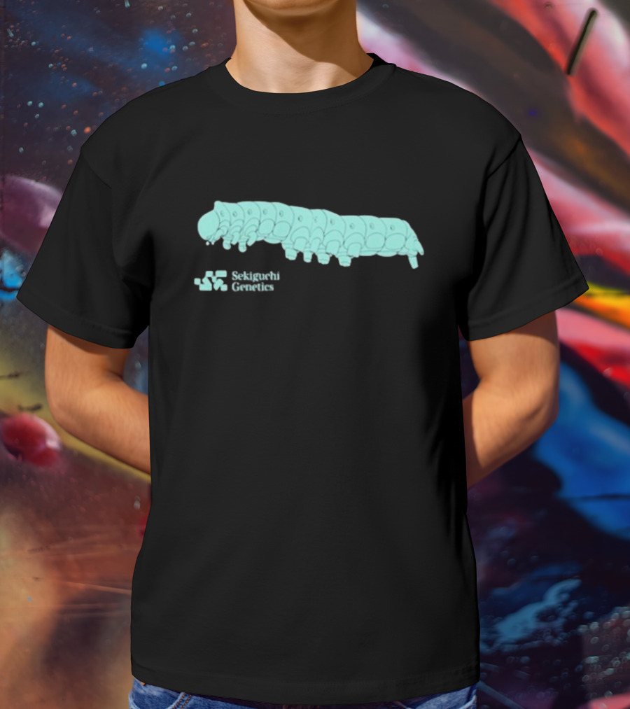 Sekiguchi Genetics Cartoon Caterpillar Image T-Shirt