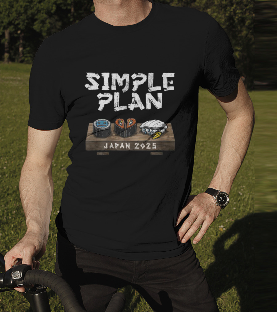 Simple Plan Japan 2025 Sushi Icons T-Shirt