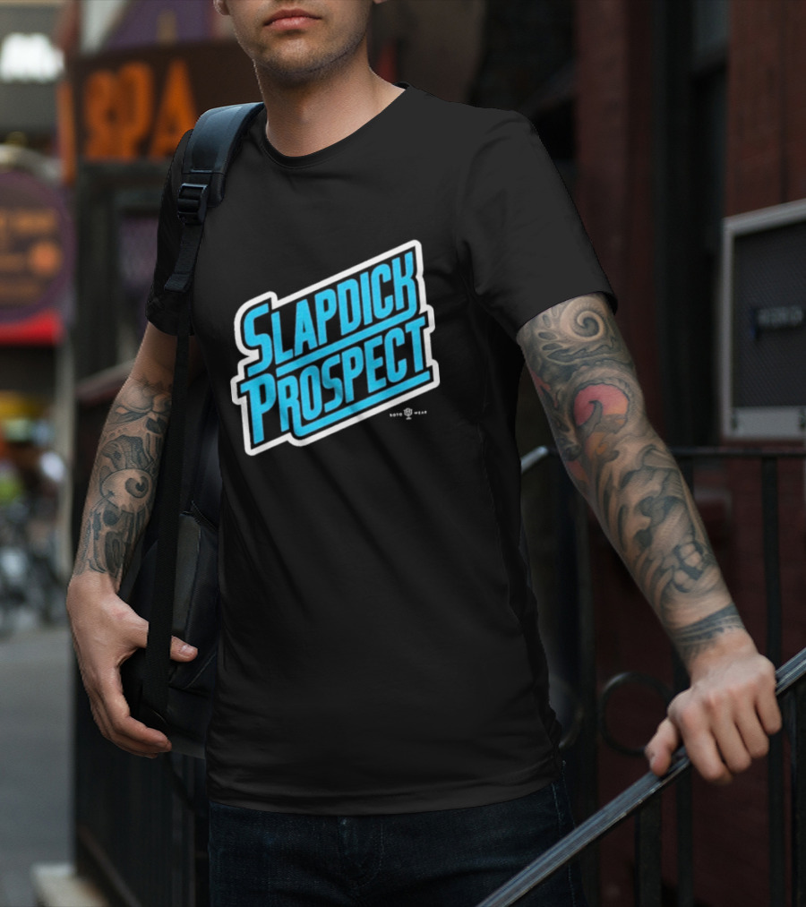 Slapdick Prospect Blue Bold Text T-Shirt