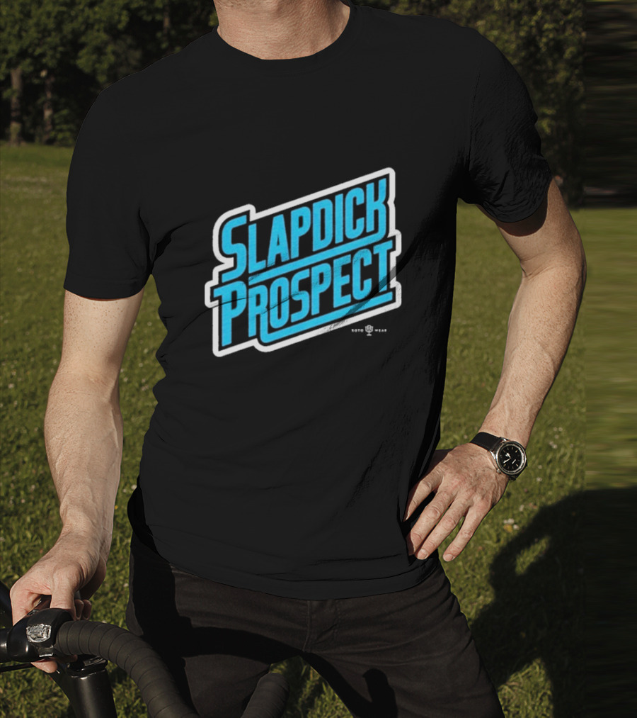 Slapdick Prospect Blue Bold Text T-Shirt