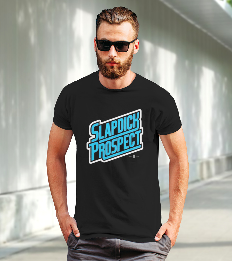 Slapdick Prospect Blue Bold Text T-Shirt