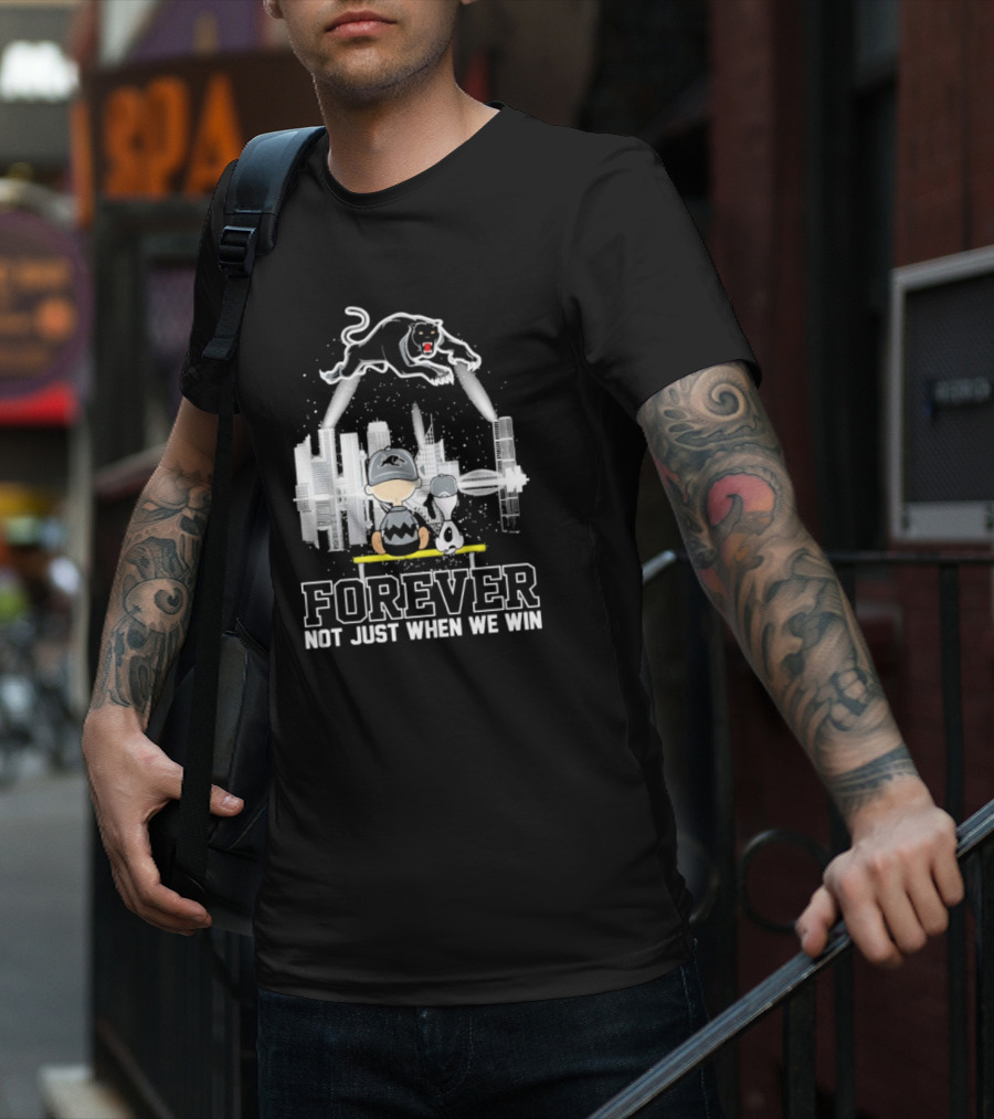 Snoopy Charlie Brown Peanuts Penrith Panthers Forever Skyline Not Just When We Win T-Shirt