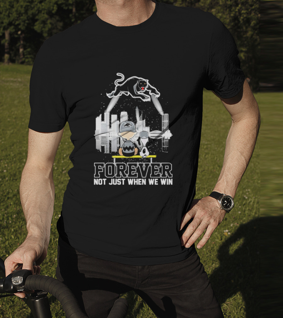 Snoopy Charlie Brown Peanuts Penrith Panthers Forever Skyline Not Just When We Win T-Shirt