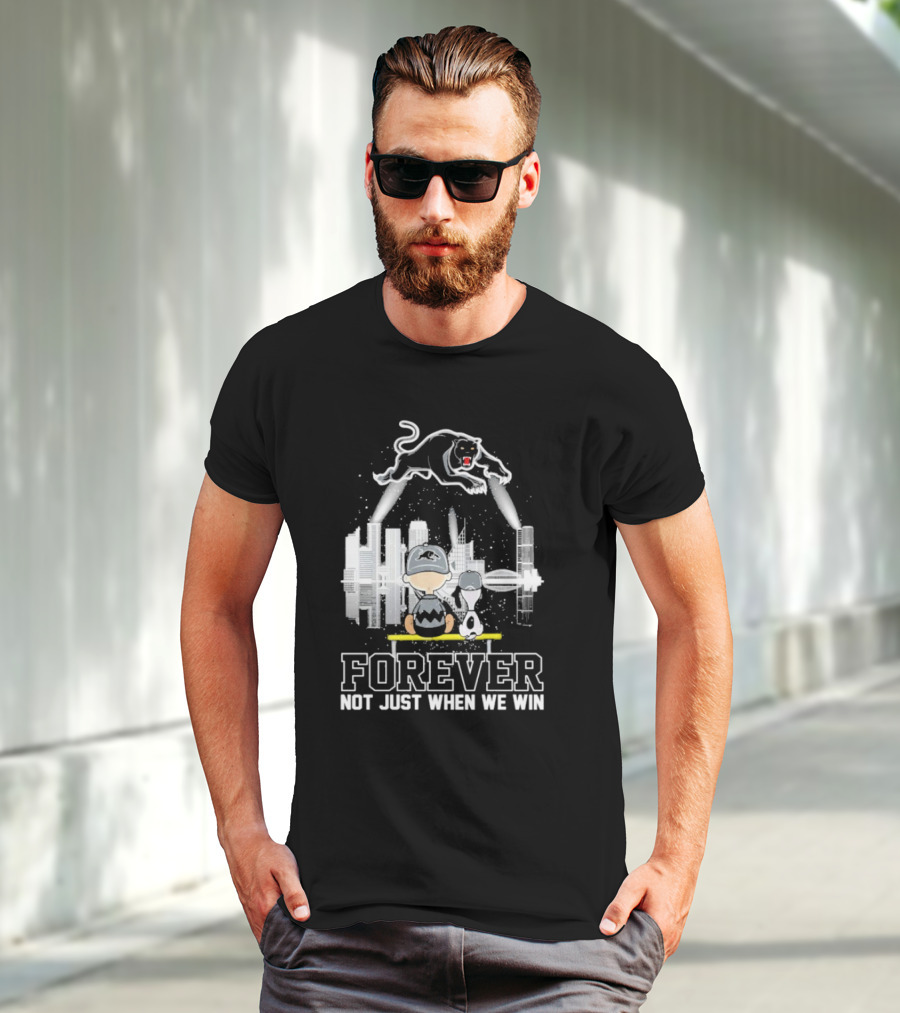 Snoopy Charlie Brown Peanuts Penrith Panthers Forever Skyline Not Just When We Win T-Shirt