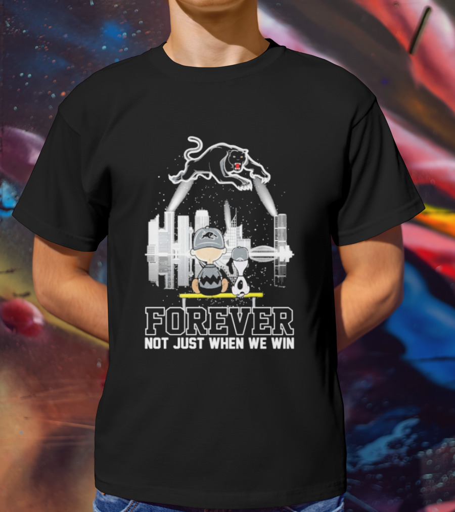 Snoopy Charlie Brown Peanuts Penrith Panthers Forever Skyline Not Just When We Win T-Shirt