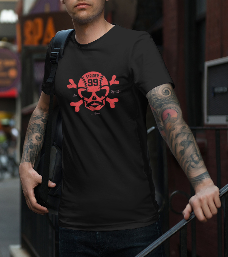 Spencer Strider 99 Skull Crossbones Atlanta Braves T-Shirt