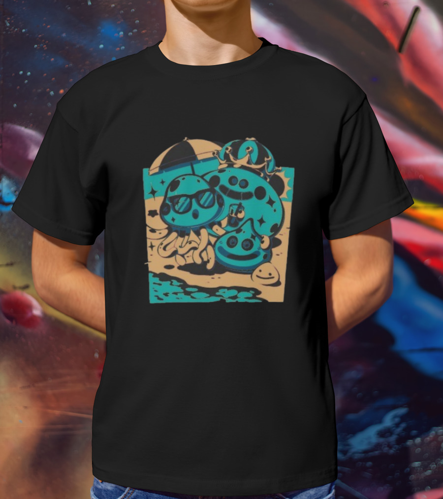 Summer Quest Beach Mushrooms Party Fun T-Shirt